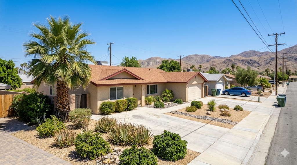 Residential neighborhood in Cathedral City with desert mountain views
